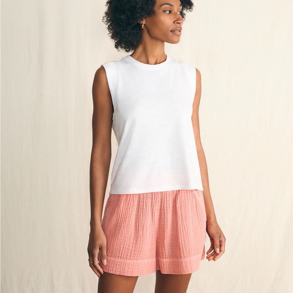 Faherty Sunwashed Slub Muscle Tank Top White XL - Picture 2 of 11